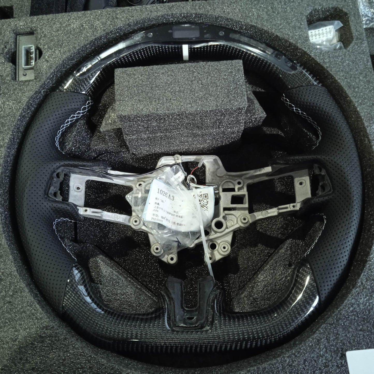 Pre-Made Mustang Carbon Fiber LED Steering Wheels
